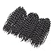 8 inch Crochet Curly Braids Hair 3pcs/pack Black Synthetic Box Braids Hair (#1B)