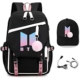 RAIOAJDO 2PCS Teen Travel Backpack Large Capacity Laptop Bag Multi-functional Waterproof Backpack with USB Charging Port