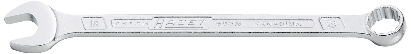 HAZET 600NA-5/8 230 mm 12-Point Profile Combination Wrench - Chrome-Plated