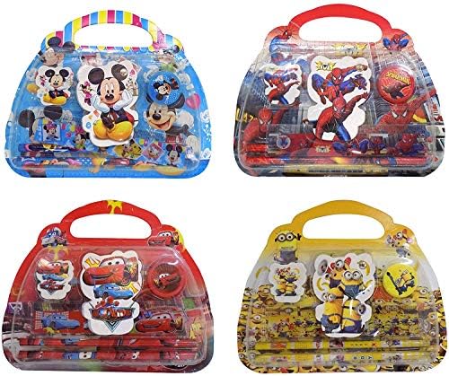 Verbier Combo Of Stationary Kit For Students With Notepad Birthday Gift Item For Kids 20 Grams Multicolor Pack Of 1 (Boys Set Of 4)