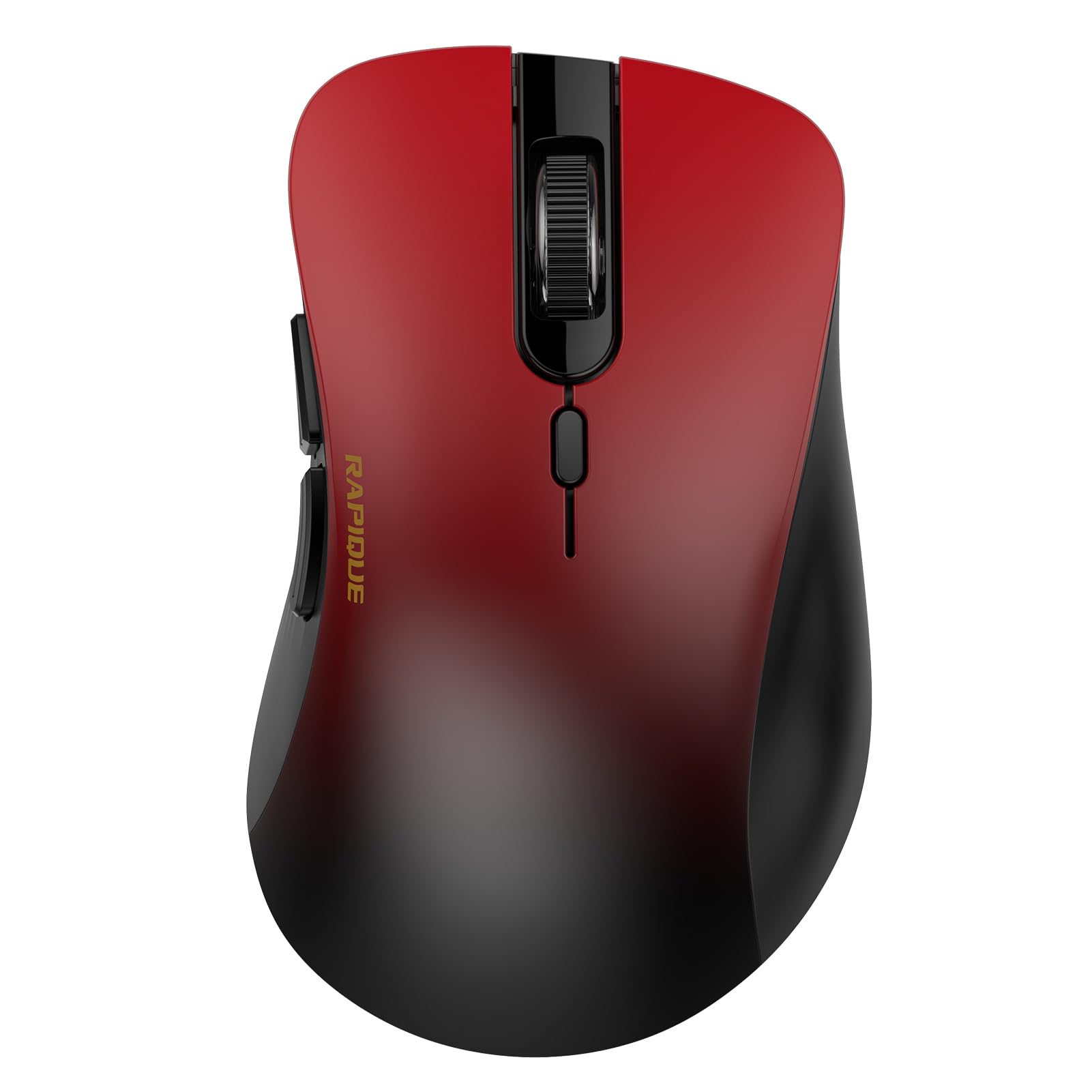 Photo 1 of RAPIQUE Bluetooth Wireless Mouse - Dual Bluetooth & 2.4 GHz USB Receiver, Comfortable Grip, Quiet Clicks, Low Power - Multi-Device Compatibility for Laptop, Computer, iPad, MacBook (Gradient Red)