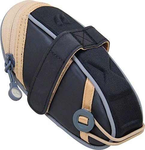 Detours Wedgie Seat Bag: MD, Black/Tan Coated