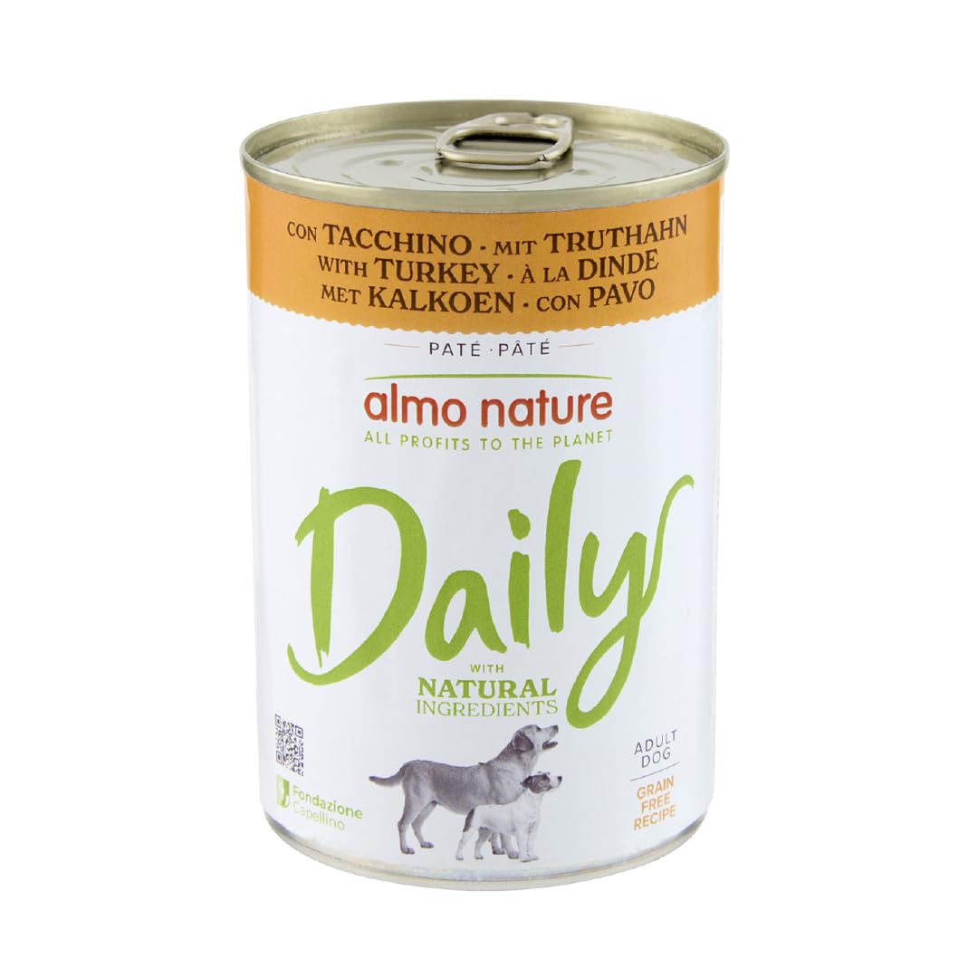 Almo Nature Daily - Dog Wet Food for Adult Dogs - Patè -Turkey - Pack of 24 x 400g