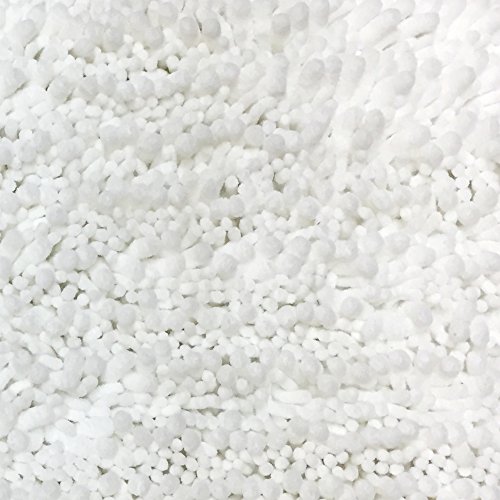 Raphael Rozen Elegant Bath Set of 2 Microfiber Shag Bath Mat, Non slip Backing, Ultra Soft, Extremely absorbent and Fast Drying. Durable, Easy Cleaning, Machine Washable. 5 White, 21"x34"