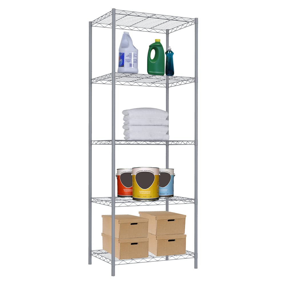 Photo 1 of (missing pieces)(parts only) Home Basics Wire Shelving Storage Unit (5 Tier, Grey)