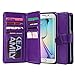 Galaxy S6 Edge Case, ULAK 9 cards Slot Slim PU Leather Wallet Flip Protector Cover with ID & Credit Card Pockets for Samsung Galaxy S6 Edge (Purple) Will not Fit S6 Edge Plus