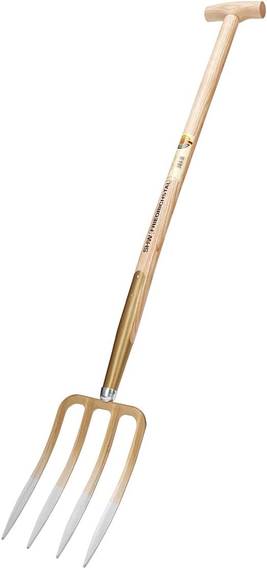 SHW Friedrichstal Spatengabel klein mit T-Stiel, 4 Lanzenzinken