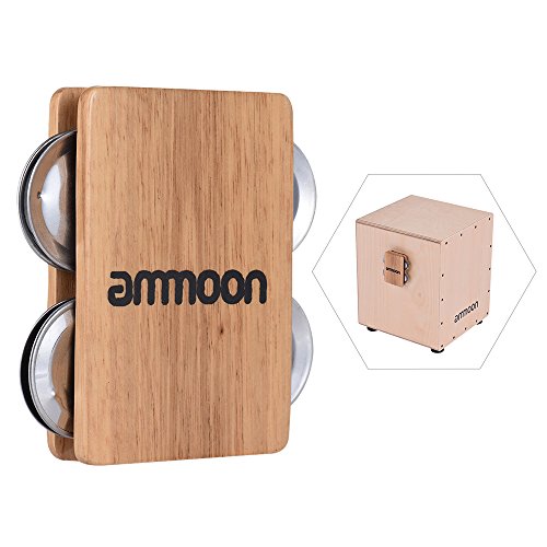 ammoon Cajon Box Drum Companion Accessory 4bell Jingle for