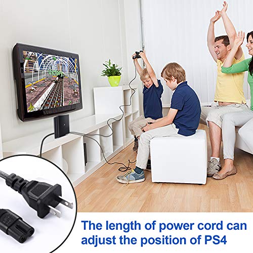PS4 Controller Charging Cable Set, 2 Pcs Charge & Sync Cords, 10 ft Plug & Play Micro USB Cables for Playstation 4 DualShock 4 Controllers with 6 ft 2-Prong AC Power Cord for Sony PS4 / PS4 Slim