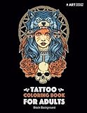 Tattoo Coloring Book: Black Background: Stress Relieving Adult Coloring Book for Men & Women, Midnight Edition, Detailed Tattoo Designs of Skulls, ... Practice for Stress Relief & Relaxation by