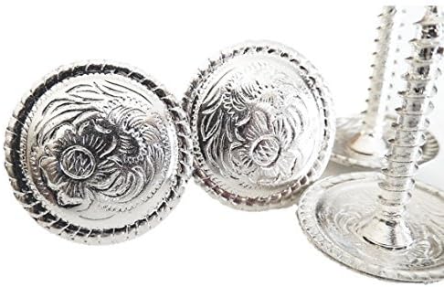 1" Set Of 4 Western Saddle Bright Engraved Concho Screw Back