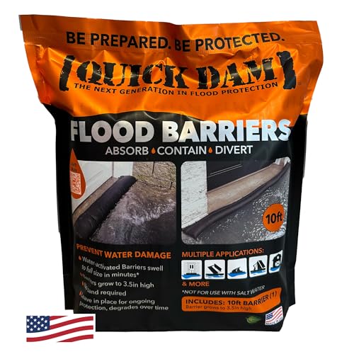 Quick Dam QD610-1 Wasseraktivierte Flutsperre, 1 Stück, schwarz, 3 m