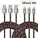 [3 Pack-6 Feet] Hallien 2 Meters Nylon Braided Sync and Charge Lightning to USB Cable