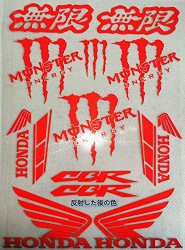 Wsy Honda ホンダ 無限 ステッカー 車用 バイク用 モンスターエナジー クリアフィルム 転写ステッカー 防水