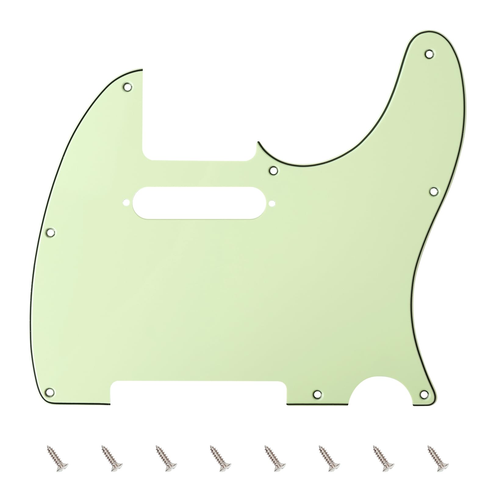 Banworks 3 Ply Tele Pickguard 8-Hole Electric Guitar Pickguard Scratch Plate for USA/Mexican Modern Style Standard Tele Telecaster JT/HB-03 Mint Green