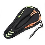 WOTOW Bike Seat Cover Cushion, Comfortable Silica & Foam Padded Bike Bicycle Saddle Cushion for Mountain Road Exercise Bike with Water & Dust Resistant Cover