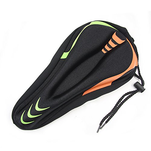 WOTOW Bike Seat Cover Cushion, Comfortable Silica & Foam Padded Bike Bicycle Saddle Cushion for Mountain Road Exercise Bike with Water & Dust Resistant Cover