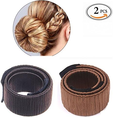 Pantora Hair Bun Maker Women Girls Perfect Fashion French Hair Braiding Tool Hair Making Styling Twist Donut Bun Hairstyle Tool,2 Pc Dark Brown And Light Brown