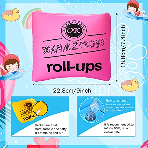 8 Pieces Arm Floaty Kids Adult PVC Inflatable Swim Floats Arm Bands