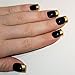 False Nails Bling Art French Fake Dipped in Gold Squoval 24 Acrylic Medium Tips