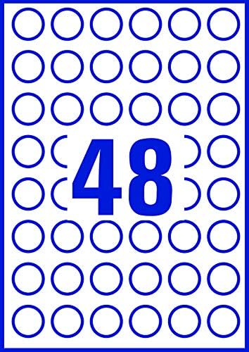 Avery Removable, Printable, Multi Purpose Circle Labels, Multi Surface, diameter 25 mm, White, 48 Labels per Sheet - Image 4