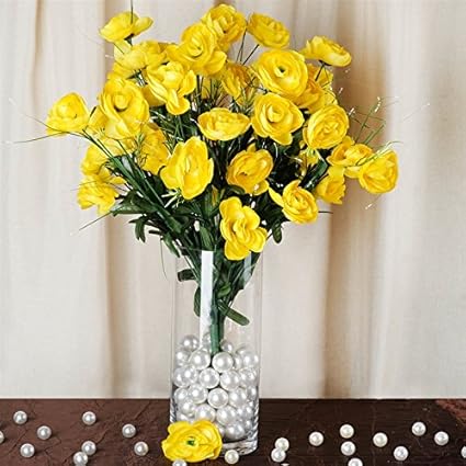 Buy 72 Artificial Buttercup Bulb Flowers Wedding Vase Centerpiece