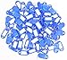 Hotel Key Labels Organizer - LeBeila 100 Plastic Key Tags with Label Window, Metal Split Ring and Writable Blank Paper Tags Reusable Id Identifiers for Office/House Keys, Luggage, Keychains (Blue)