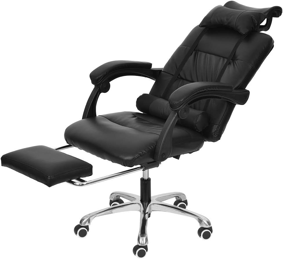 Samoii Ergonomic High-Back Reclining Executive Classic Leather Rolling Swivel Wheel Movable Adjustable Height Office Computer Desk Chair Gaming Chair with Armrest Footrest Headrest,USA