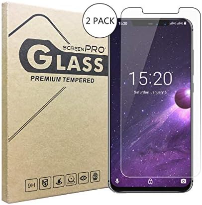 (2 Pack) Umidigi Z2 Pro Screen Protector，[Thickness 0.3mm] [9H Hardness] [Bubble Free] [Easy to Install] [Anti-Scratch] 2.5D Round Edge Tempered Glass Screen for Umidigi Z2 Pro