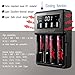 LCD Display Speedy Universal 18650 Battery Charger with Car Adapter Smart Charger for Rechargeable Batteries Ni-MH Ni-Cd AA AAA AAAA C, Li-ion 26650 22650 18490 17670 17500 18350 16340(RCR123) 14500