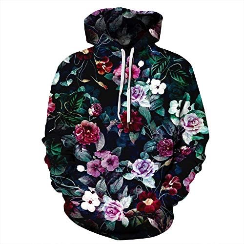 youvimi Unisex 3D Printed Drawstring Pockets Pullover Hoodie Hooded Sweatshirt