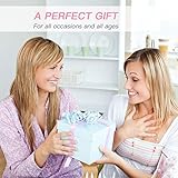 BESTOPE LED Makeup Mirror with 1X/10X Magnification, Natural Lighted Vanity Mirror Touch Screen, USB & Battery Power Supply, Oval Shaped Dimmable Countertop Cosmetic Makeup Mirror