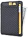 Travelambo RFID Front Pocket Minimalist Slim Wallet Genuine Leather Small Size (01 carbon fiber texture black)