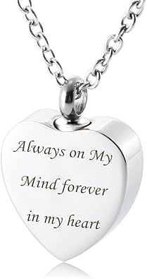 Personalized Cremation Necklace-Dad Forever in My Heart Keepsake Urn Son Loss of Loved One Pendant Keepsake Ashes Necklace