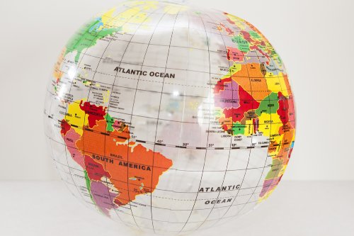 Transparent 16 Inch Inflatable World Globe