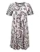 MBJ Womens Print Front and Back Yoke Pleats Dress Top XXXL Pink