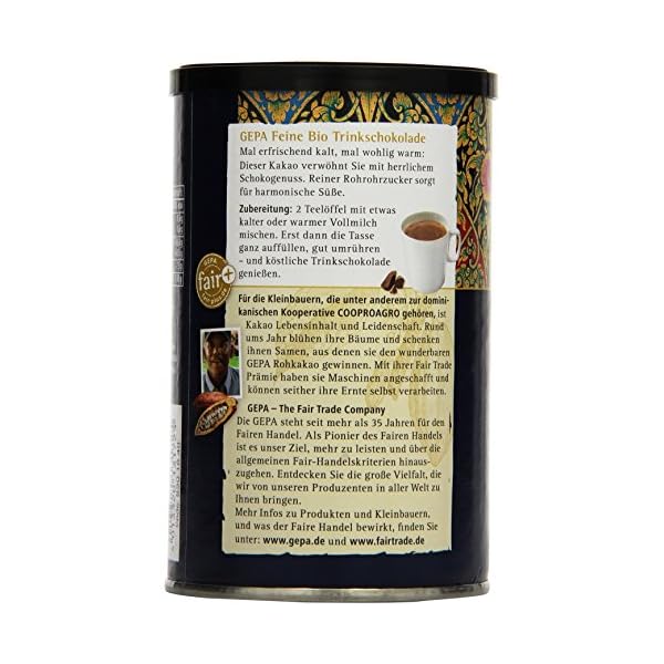 GEPA Feine Bio Trinkschokolade, 2er Pack (2 x 250 g Packung) - Bio – Bild 4