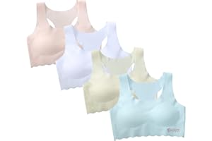 MOOKIRAER Girls Training Bra-Racerback Sports Seamless Bras, Teen Bra Comfort Seamless, Girls Bra with Removable Mini-A Cup Pad