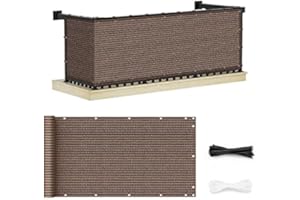 UIRWAY Privacy Screen Balcony Fence 3'x16.5', Garden Courtyard Privacy Fence Screen with Zip Ties UV Protection, for Animal B