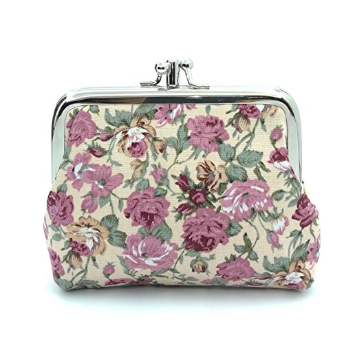 Cute Floral Buckle Coin Purses Vintage Pouch Kiss-lock Change Purse Wallets (03) - Thumbnail 2