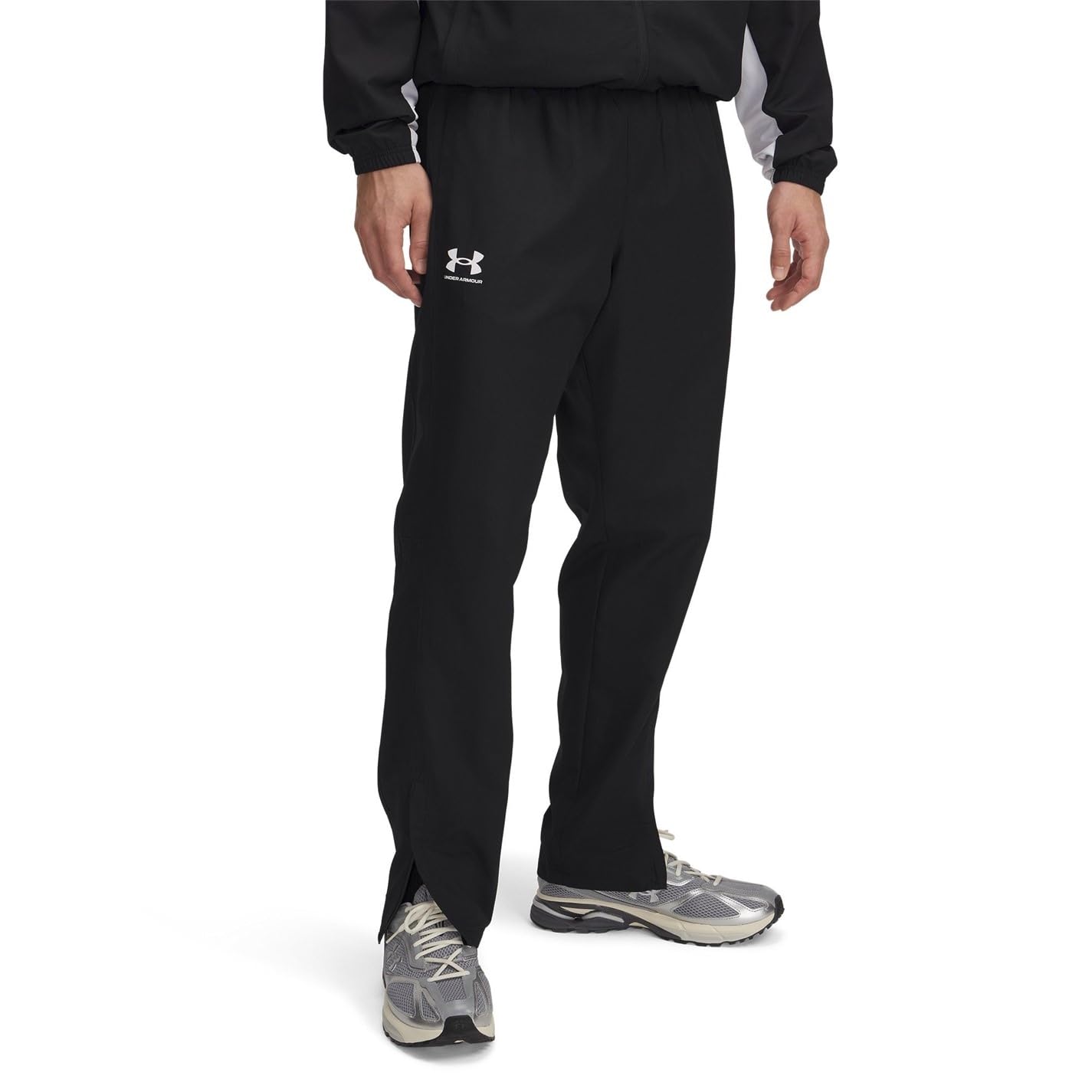 Under Armour Men's Rival Woven Windbreaker Pants, (001) Black/Black/White, 4X-Large Image