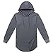 Aiyino Mens Hipster Hip Hop Classic Pullover Long Hoodie Sweatshirts Jacket 2XL Dark grey