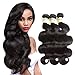 Brazilian Virgin Hair Body Wave 3 Bundles 100% Unprocessed Virgin Human Hair Extensions Natural Color (100+/-5g)/pc