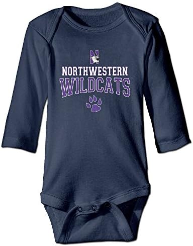 Kids Baby NCAA Northwestern University NU Wildcats Logo Romper Jumpsuit Navy