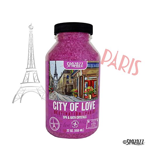 Spazazz SZCPA SPZ-301 Paris City of Love Destination Crystals Container, 22 oz. Aromatherapy, Fuscia