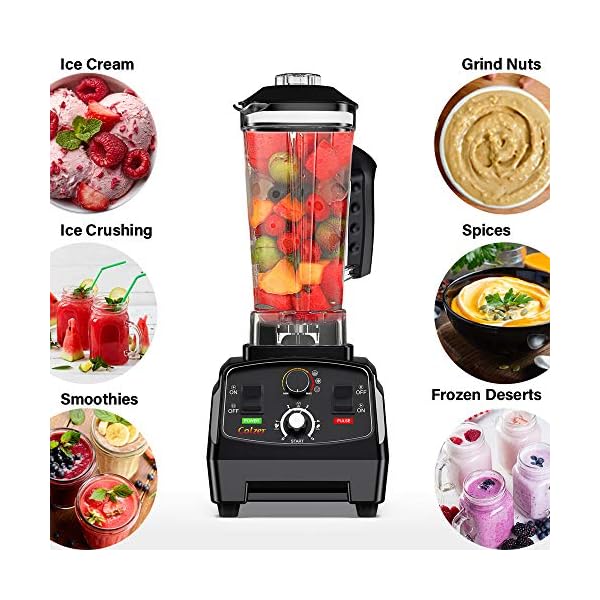 COLZER Professional Countertop Blender with 2200Watt Base, Smoothie Blender,Builtin Timer,High