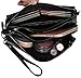 YALUXE Women's Large Capacity Leather Smartphone Wristlet Clutch with Shoulder Strap Black