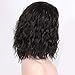 ENTRANCED STYLES Short Black Wig Bob Curly Wig for Women Synthetic Wigs for Girls Natural Wig with Side Parting Heat Resistant Fiber