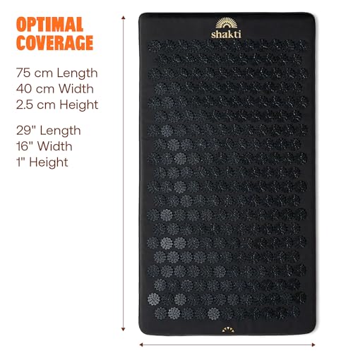 ShaktiMat Acupressure Mat for Relaxation, Massage Muscles, Aid Sleep & Unlock Inner Tension, Similar to Acupuncture, No Needles Required (Premium, Level 2, Shakti Black)