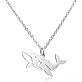 VIMIEW Dainty Animal Pet Lizard Whale Horse Cat Guinea Pig Lovely Charm Stainless Steel Chain Necklace Jewelry Gift for Daughter Son Sister Bestfriend.